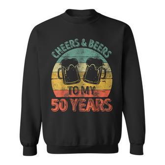 Old Drinker 50Th Cheers And Beers To My 50 Years Sweatshirt - Thegiftio UK