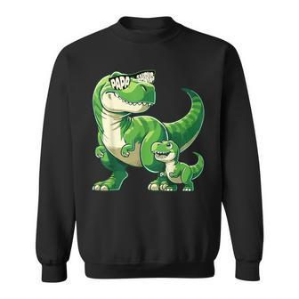 Papasaurus T-Rex With Sunglasses Father's Day Sweatshirt - Monsterry
