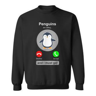 Penguin Phone Screen Penguin Calling Penguins Sweatshirt - Seseable