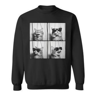 Photobooth Cat Selfie Photostrip Cute Laugh Cat Lover Sweatshirt - Monsterry