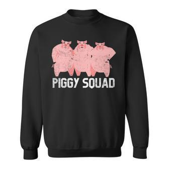 Piggy Squad Barnyard Farm Animal Pigs Grunge Sweatshirt | Mazezy