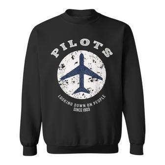 Pilot Quote Retro Airplane Vintage Aircraft Aviators Sweatshirt | Mazezy AU