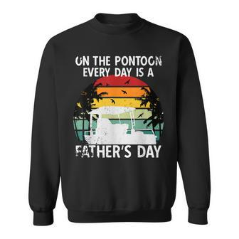 Pontoon Father's Day Vintage Sunset Boat Captain Sweatshirt - Thegiftio UK