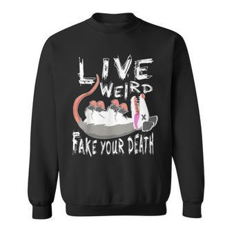 Possum Live Weird Fake Your Death Opossum Sweatshirt - Seseable