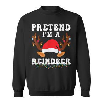 Pretend I'm A Reindeer Christmas Pajama Costume Sweatshirt - Thegiftio UK