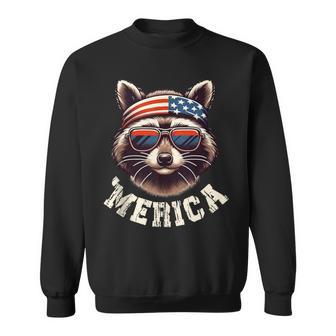 Raccoon 4Th Of July American Flag Patriotic Raccoon Sweatshirt - Monsterry