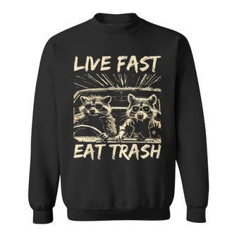 Raccoon Live Fast Eat Trash Street Cats Squad Sweatshirt - Thegiftio UK