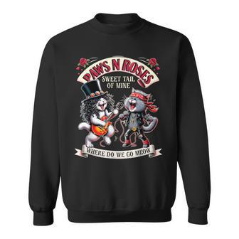Rock Cats Playing Guitar Classic Cat Music For Lover Sweatshirt - Monsterry UK