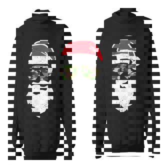 Santa Claus Face Sunglasses Camo Camouflage Sweatshirt - Thegiftio UK