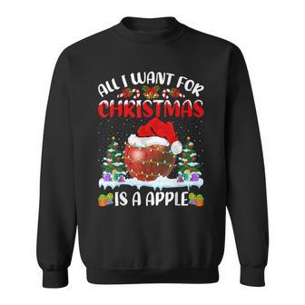 Santa Hat All I Want For Christmas Is A Apple Sweatshirt - Monsterry