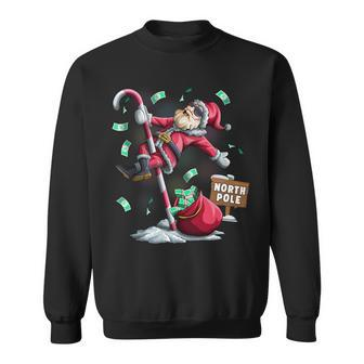Santa North Pole Ugly Christmas Pole Dancer Santa Sweatshirt - Monsterry UK
