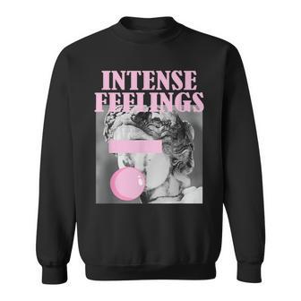 Sculpture Letter Graphic Cute Intense Feelings Sweatshirt - Monsterry UK