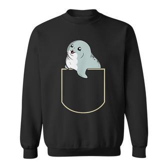 Seal In The Pocket Sea Lion Pocket Sweatshirt - Thegiftio UK