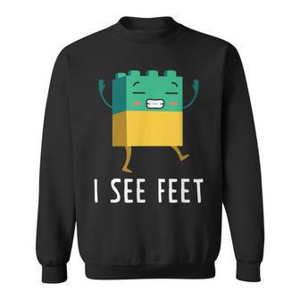 See Feet Big Building Blocks Master Builder Engineer Sweatshirt - Monsterry
