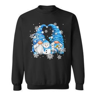Snowman Gnomies With Snowflakes Cute Winter Gnome Sweatshirt - Thegiftio UK