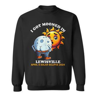 Solar Eclipse Lewisville 2024 Mooned Humor Sweatshirt | Mazezy