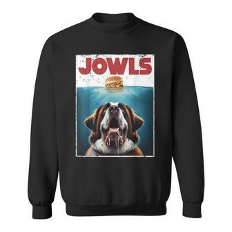 St Bernard Jowls Burger Saint Giant Dog Mom Dad Sweatshirt - Monsterry