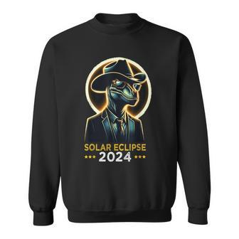 T-Rex Wears Texas Hat Total Solar Eclipse April 8 2024 Sweatshirt - Seseable