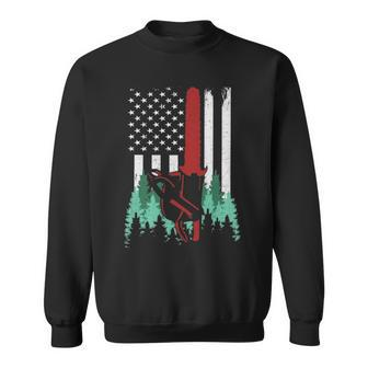 Thin Red Line Logger Arborist Lumberjack American Flag Sweatshirt | Mazezy