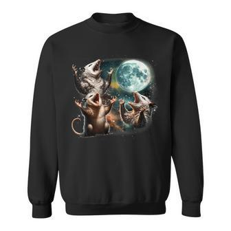 Three Opossum Moon 3 Possum Full Weird Magic Meme Sweatshirt | Mazezy