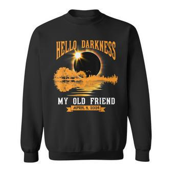 Total Solar Eclipse 2024 Hello Darkness My Old Friend Sweatshirt - Seseable