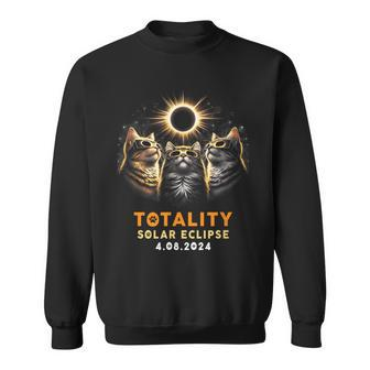 Totality Cats Wearing Solar Eclipse Glasses 4082024 Sweatshirt - Seseable