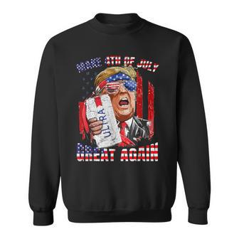 Trump Drinking Make 4Th Of July Great Again Us Flag Sweatshirt - Monsterry UK