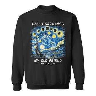 Van Gogh Hello Darkness My Old Friend Solar Eclipse Sweatshirt - Seseable