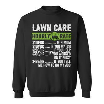 Vintage Landscaper Law Mowing Hourly Rate Mens Sweatshirt - Monsterry