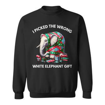 White Elephant Wrapped Elephant Dumb Sweatshirt - Seseable