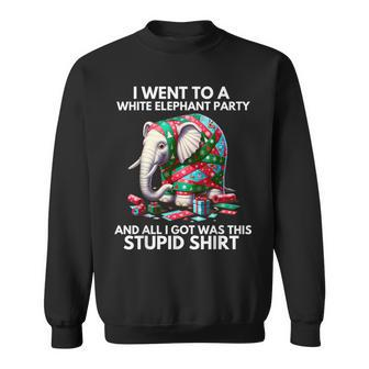 White Elephant Wrapped Elephant Dumb Sweatshirt | Mazezy