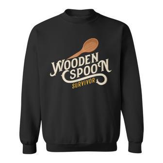 Wooden Spoon Survivor Vintage Retro Humor Sweatshirt - Seseable