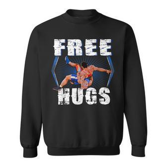 Wrestling Free Hugs Wrestling Vintage Sweatshirt - Monsterry CA
