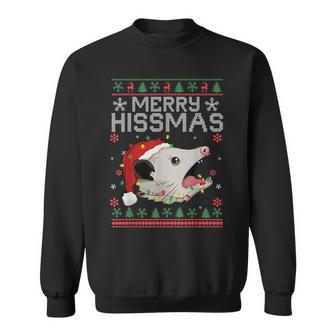 Xmas Merry Hissmas Possum Lovers Opossum Christmas Sweatshirt - Seseable