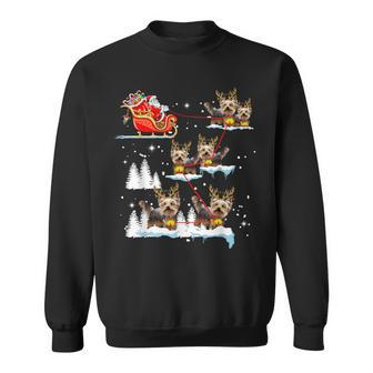 Yorkie Christmas Pajama Santa Reindeer Sweatshirt - Monsterry AU