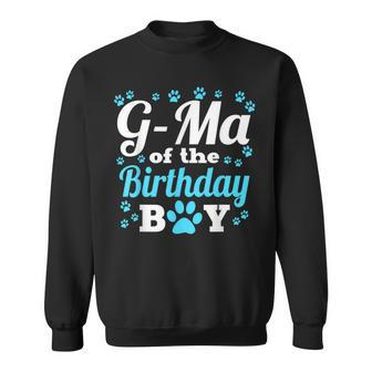 G-Ma Of The Birthday Boy Dog Paw Bday Party Celebration Sweatshirt - Thegiftio UK