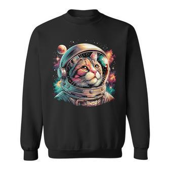Galaxy Astronaut Cat Space Sweatshirt - Seseable