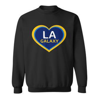 Galaxy Soccer Colors Navy And Gold Los Angeles Heart Sweatshirt - Monsterry
