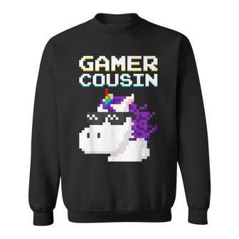 Gamer Cousin Einhorn Pixel Geschenk Multiplayer Nerd Geek Sweatshirt - Seseable