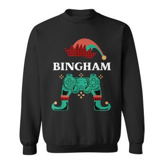 Gamer Elf Custom Name Bingham Christmas Legendary Video Game Sweatshirt - Monsterry