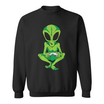 Gaming Alien Console Video Game Controller Cool Gamer Sweatshirt - Monsterry