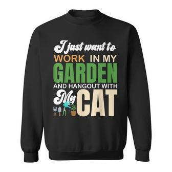 Gardening Graphic Cat Lover Gardener Garden Pet Plants Sweatshirt - Seseable