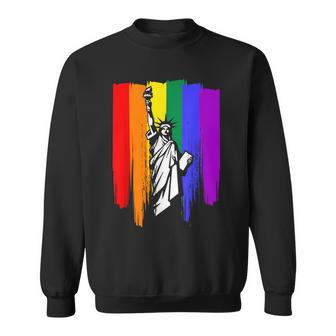 Gay Pride New York Lgbt Statue Of Liberty For New Yorker Sweatshirt - Monsterry UK