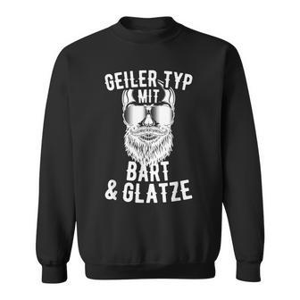 Geiler Typ Mit Bartund Bald For Real With Beard Sweatshirt - Seseable
