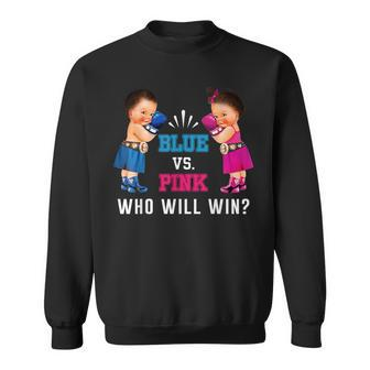 Gender Reveal Blue Vs Pink Ethnic Boxing Babies Sweatshirt - Monsterry UK