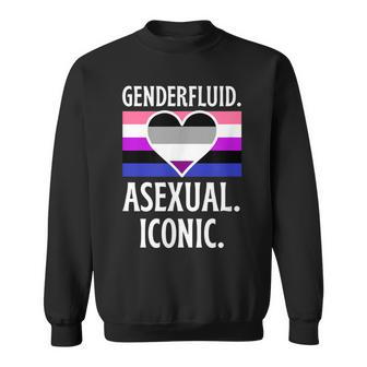 Genderfluid Asexual Iconic Pride Flag Genderqueer Queer Sweatshirt - Monsterry CA