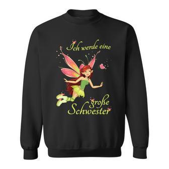 German Announcement Ich Werde Große Schwester 2023 Black S Sweatshirt - Seseable