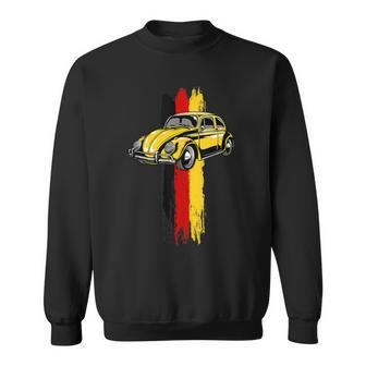 German Flag Colors & Classic Retro Vintage German Car Sweatshirt - Monsterry CA