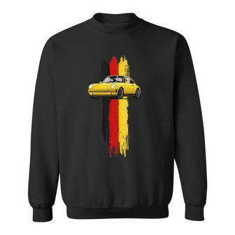 German Flag Colors & Classic Retro Vintage German Sports Car Sweatshirt - Monsterry DE