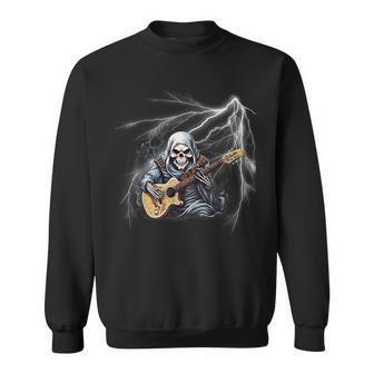 Ghost Guitar Cool Guitar Player Skeleton Hands Guitar Sweatshirt - Seseable